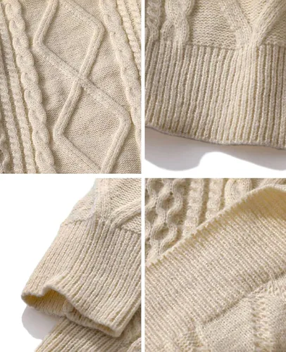 Vista 30 de Aelfric Eden Oversized Knit Sweater Solid Vintage Pullover Unisex Woven Crewneck Knitted Tops