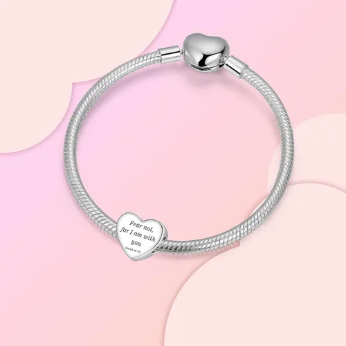 Vista 2 de LUXILLA Love You Best Friend Grandma Wife - Dije de corazón de plata de ley 925 para pulseras, collar, día de San Valentín, día de la madre, regalo