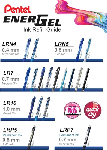 Vista 4 de Pentel - Tinta de repuesto para bolígrafo de gel líquido EnerGel Azul