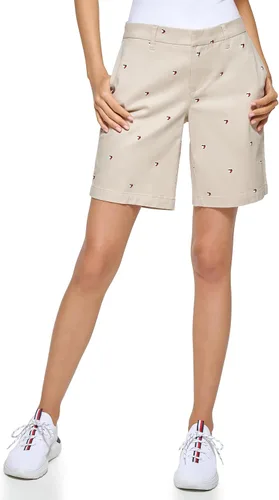Vista 5 de Tommy Hilfiger Pantalones cortos chinos casuales de negocios Hollywood para mujer Azul marino