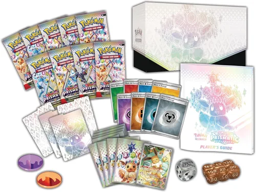 Vista 4 de Pokemon TCG: Caja de entrenador élite de evoluciones prismáticas escarlata y violeta