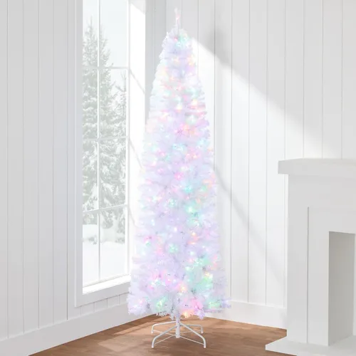 Vista 10 de Best Choice Products - Árbol de Navidad artificial, de 4.5 pies, preiluminado, negro, árbol delgado para el hogar, oficina, decoración de fiesta