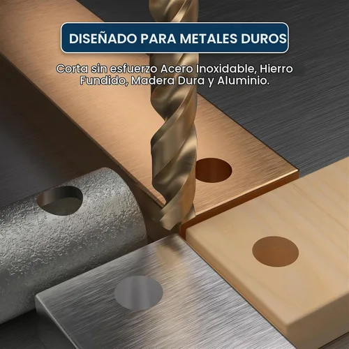 Vista 5 de LU&MN Broca helicoidal M35 de 1/2 pulgada de longitud de cobalto HSS Jobber con vástago recto, resistente, paquete de 5 unidades, perforación