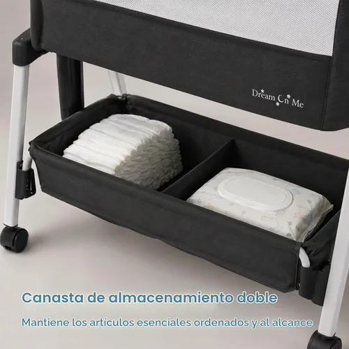 Vista 5 de Dream On Me Calypso - Cuna portátil plegable, color negro