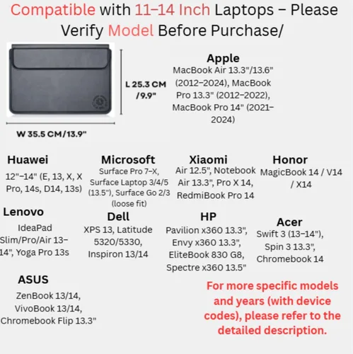 Vista 3 de Funda magnética de piel sintética impermeable 3 en 1 para MacBook Air Pro Tablet HP Microsoft Envy Huawei Lenovo Surface Portable Protector Bag