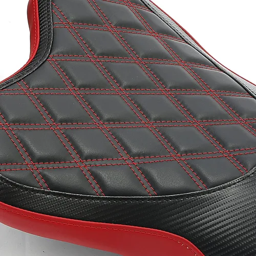 Vista 4 de TCT-MOTORPARTS Fundas de asiento delantero y trasero de motocicleta para Yamaha YZFR6 YZF R6 YZF-R6 2006-2007 (negro y rojo #1)