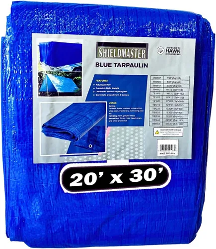 Vista 11 de SHIELDMASTER Cubierta de lona de polietileno azul de 5 x 7 pies 5 mil de grosor Lona 100% impermeable, resistente a los rayos UV, a prueba