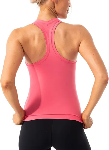 Vista 3 de Ukaste Camiseta sin mangas con espalda cruzada para mujer, para yoga, rendimiento y entrenamiento