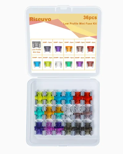 Vista 10 de Riseuvo Juego de 36 fusibles de automóvil – Fusibles surtidos de repuesto de cuchillas para automóvil, RV, cámper, barco, camión, motocicleta