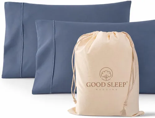 Vista 32 de Juego de 2 fundas de almohada estándar de 1000 hilos, 100% algodón egipcio, fundas de almohada 01. blanco