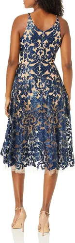 Vista 2 de Dress the Population Blair - Vestido midi acampanado y ajustado para mujer
