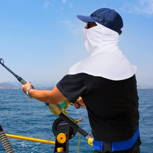 Vista 7 de Pasamontañas Protección solar de verano para motocicleta, pesca, máscara solar transpirable a prueba de viento para hombres y mujeres