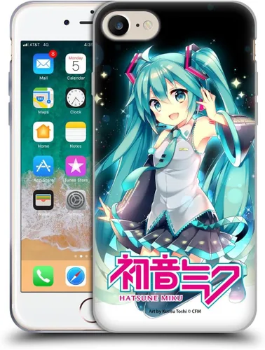Vista 65 de Head Case Designs Licencia Oficial Hatsune Miku Gráficos Lindos Carcasa de Gel [Protección de Grado Militar] Compatible con Apple iPhone 7