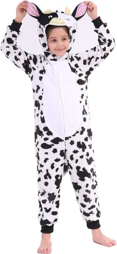 Vista 5 de Sincere Party Mono de gato, mono de vaca, unisex, de forro polar, para niños, disfraz de animal