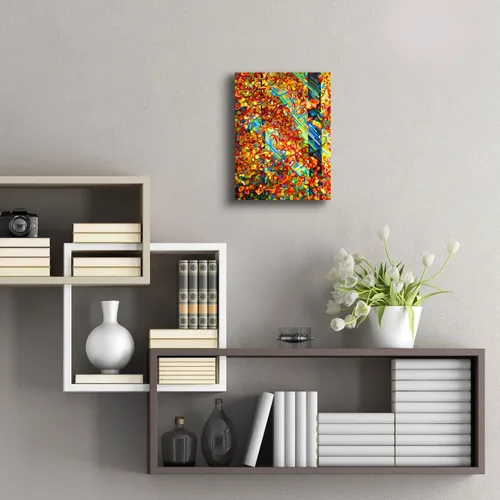 Vista 6 de Epic Art 'Beaming' de Mandy Budan, arte de pared de vidrio acrílico, 12"x16