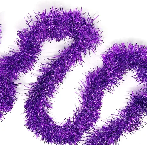 Vista 6 de Allgala Guirnalda de oropel negro, guirnalda de oropel metálica de 50 pies para árbol de Navidad, decoración para árbol festivo, barandilla