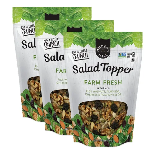 Vista 12 de Modern Mill Complemento para Ensalada Antioxidante de Gourmet Nut - Mezcla de Frutos Secos (Almendras), Arándanos Secos y Azucenas, Semillas