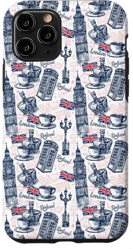 Vista 27 de Funda para iPhone 16 London con Big Ben, Booth, Union Jack, funda de té inglés