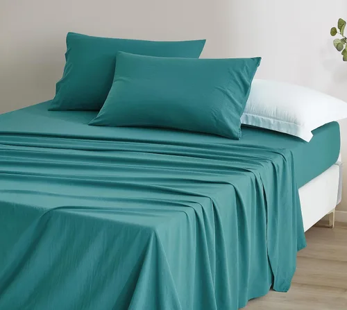 Vista 23 de Chezmoi Collection Juego de sábanas y fundas de almohada de tamaño individual lavado a piedra, 3 piezas, extra suave, transpirable, resistente a