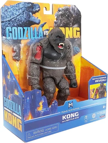 Vista 6 de Godzilla vs. Kong - Figura básica de Kong con hacha de batalla de 6 pulgadas