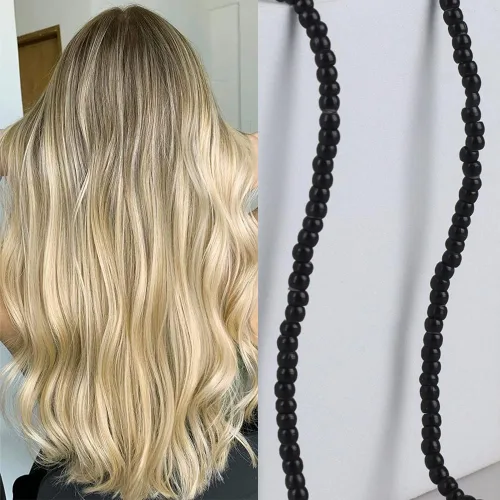 Vista 7 de 1000 cuentas precargadas de nano-cuentas forradas de silicona de 0.118 pulgadas para extensiones de cabello, extensiones de cabello humano