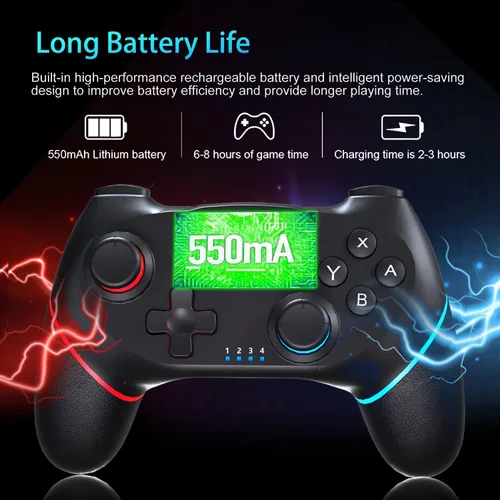 Vista 3 de YUYIU Upgraded Switch Controller Switch Pro Controller-Switch Remote Gamepad Joystick for Nintendo SwitchSwitch LiteSwitch OLEDPro Controller Switch