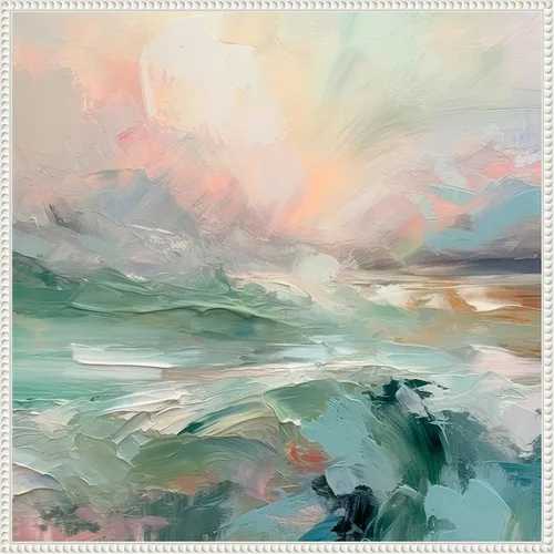 Vista 16 de Amanti Art Irena Orlov - Lienzo enmarcado para pared, 16 x 16 pulgadas, diseño de mañana rosa V, lienzo enmarcado para pared, obras de arte