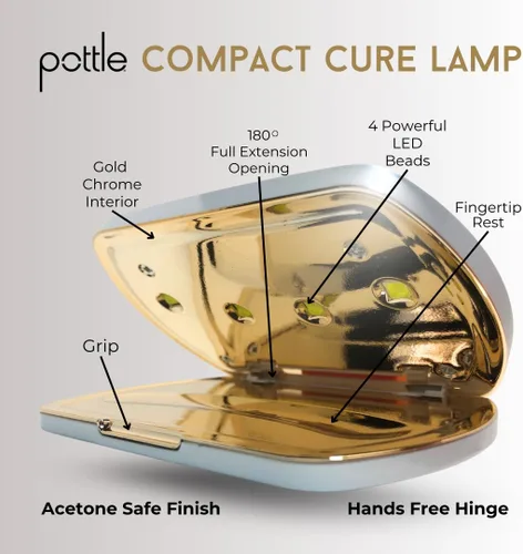 Vista 5 de Pottle - Mini luz UV para uñas, lámpara de uñas UV, luz de uñas para uñas de gel con 2 temporizadores para extensión rápida de uñas, lámpara LED