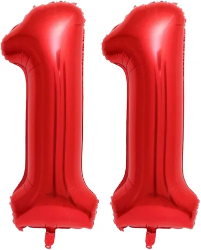Vista 19 de Globos rojos de 40 pulgadas con el número 10, globos gigantes de 10 globos rojos de cumpleaños 10 globos rojos de cumpleaños 10 globos de 10.º