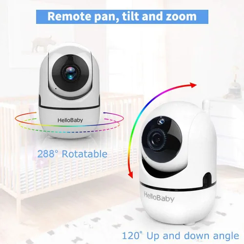 Vista 3 de HelloBaby Monitor de bebé de 3.2" con cámara y audio, sin WiFi