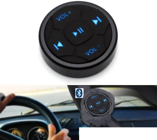 Vista 2 de YuYue Electronic Botón inalámbrico Bluetooth de botón multimedia para selfie, control remoto de música, inicio de Siri para iPhone. Se aplica al