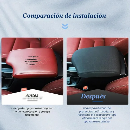 Vista 3 de Funda de consola central de alta calidad compatible con Toyota Hilux 2015 2016 2017 2018 2019 2020 2021 Protector de cojín para reposabrazos de coche