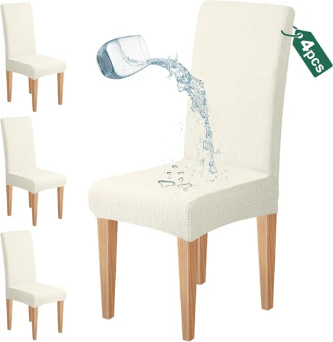 Vista 13 de Dioxide Juego de 4 fundas impermeables para sillas de comedor, fundas elásticas para sillas de comedor, fundas para sillas Parson, extraíbles