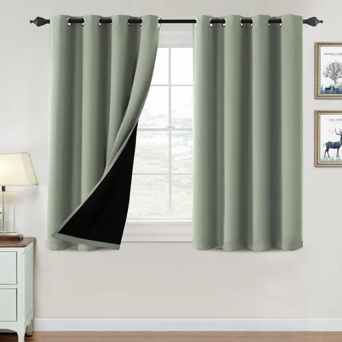 Vista 84 de H.VERSAILTEX Cortinas 100% de opacidad para dormitorio, con aislamiento térmico, cortinas opacas de 63 pulgadas de largo, cortinas de bloqueo