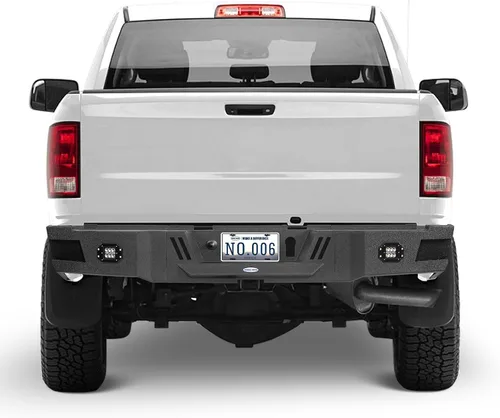 Vista 4 de Hooke Road Combo de parachoques delantero y trasero Ram Offroad 10-18 para parachoques Dodge Ram 2500 2010-2018 con placa de cabrestante y placa