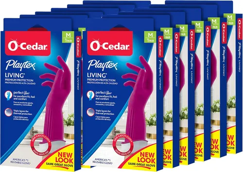 Vista 5 de Playtex Living - Guantes de limpieza de goma reutilizables (pequeños, 3 pares), guantes reutilizables para el hogar de protección prémium