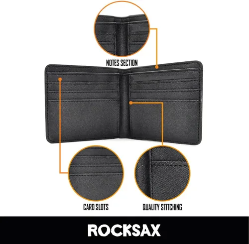 Vista 4 de ROCK INDUSTRIES EUROPE LIMITED Billetera Rocksax Metallica Premium - Pushead Flame, Negro -, Cartera