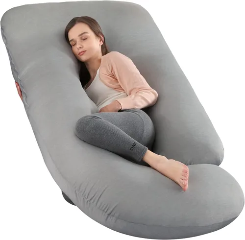 Vista 13 de Elover - Almohada de embarazo en forma de U, soporte de maternidad de cuerpo completo