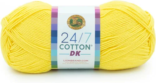 Vista 32 de Lion Brand Yarn Estampados DK de algodón 24/7, hilo para tejer, ganchillo y manualidades, azul, paquete de 1 Cotton Yarn for Knitting, Crochet