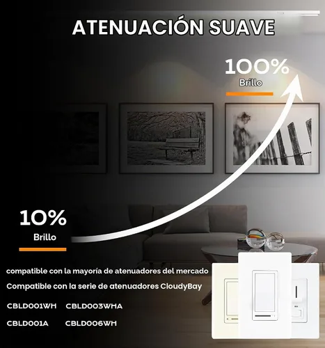 Vista 5 de CLOUDY BAY - Cabezal de luz LED regulable de 8W 3000K blanco cálido para riel, CRI90+ reproducción del color verdadero, ángulo de inclinación 3000k