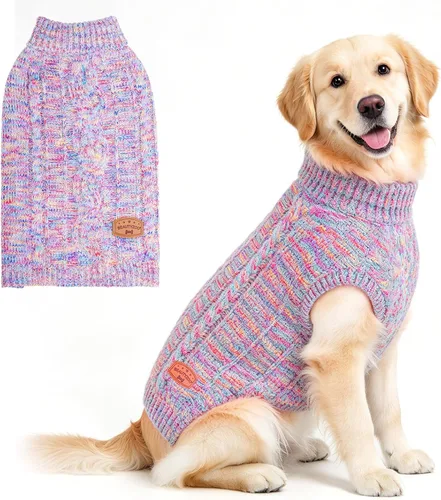 Vista 30 de BEAUTYZOO Suéteres de perro para perros pequeños, ropa de punto con agujero Pompones beige
