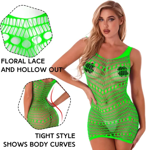Vista 5 de Vestido de malla para mujer, lencería de malla para mujer, lencería de babydoll