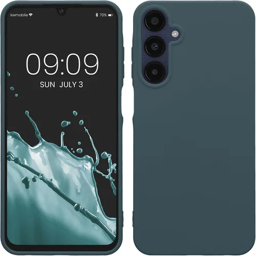 Vista 235 de kwmobile Funda compatible con Samsung Galaxy A12 - Funda protectora de silicona TPU suave y delgada - Azul Báltico