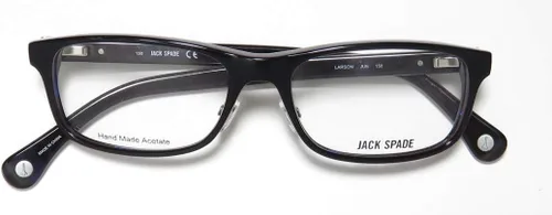 Vista 2 de Jack Spade Larson Mens/Womens Rectangular Full-Rim Authentic Collectible Classic Shape Eyeglasses/Eyeglass Frame Negro