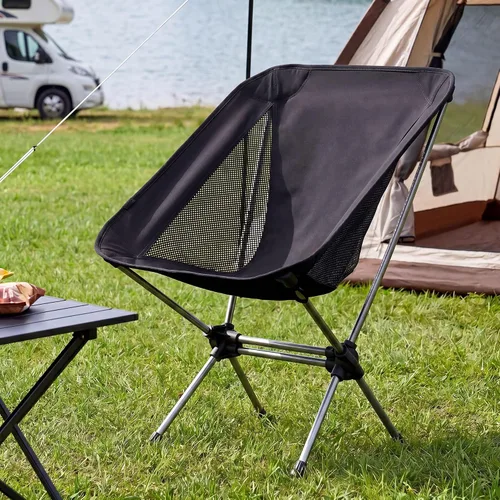 Vista 2 de LAUSAINT HOME Silla de camping, silla plegable ultraligera con capacidad de 280 libras, silla de campamento compacta portátil con marco de aluminio