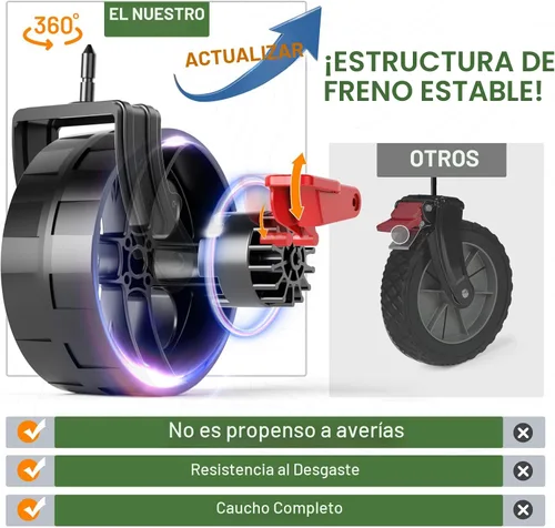 Vista 8 de TIMBER RIDGE Carro plegable de dos pisos de 400L con frenos, 54" extra Negro