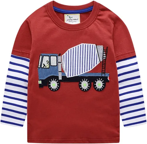 Vista 10 de Frogwill - Remera con diseño de excavadora de manga larga para niños de 2 a 7 años de edad Paquete de 2 Negro