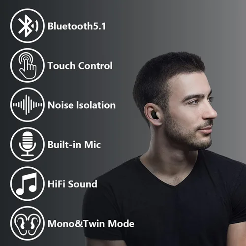 Vista 3 de Auriculares Inalámbricos para Niños, Auriculares Bluetooth para Orejas Pequeñas Mujeres Hombre Adultos, 25hrs Tiempo de Reproducción Micrófono