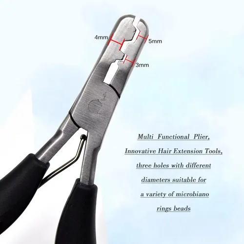 Vista 2 de Fusion Bond - Herramienta aplastadora para extensiones de cabello de queratina con punta plana, alicates para extensiones de cabello preunidas