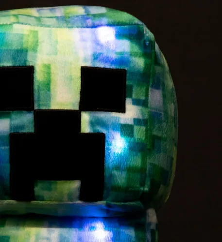 Vista 6 de Jay Franco Minecraft Charged Up Creeper Pillow Buddy - Peluche iluminado - Almohada de personaje de microfibra de poliéster súper suave con luces